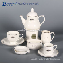 Logotipo personalizado estilo simples estilo cerâmico chá, osso China chá chinês set